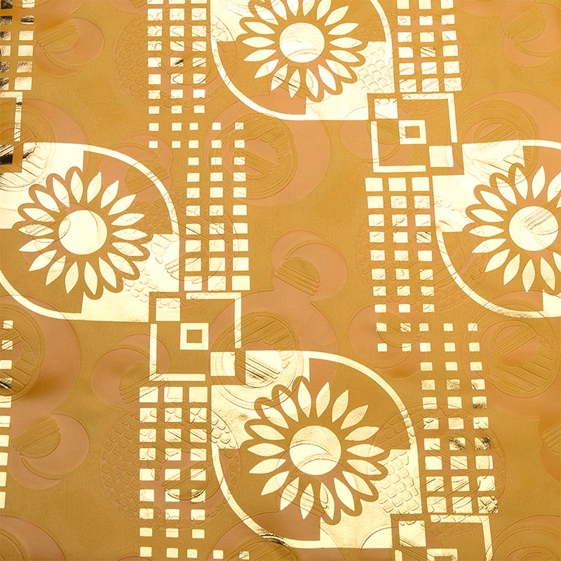 TMIE-06-5 Geverfde kleuren reliëf gouden Bazin-stof