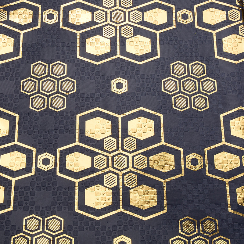 TMIE-06-5 Geverfde kleuren reliëf gouden Bazin-stof