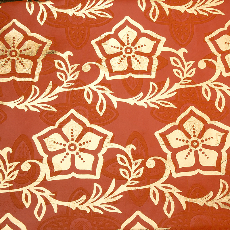TMIE-06-5 Geverfde kleuren reliëf gouden Bazin-stof